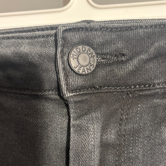 Hidden Denim Black Skinny Distressed Jeans Raw Hem Size 26 - Picture 7 of 13